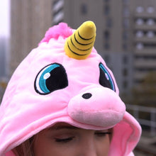 Load image into Gallery viewer, Hooded Unicorn Travel Pillow