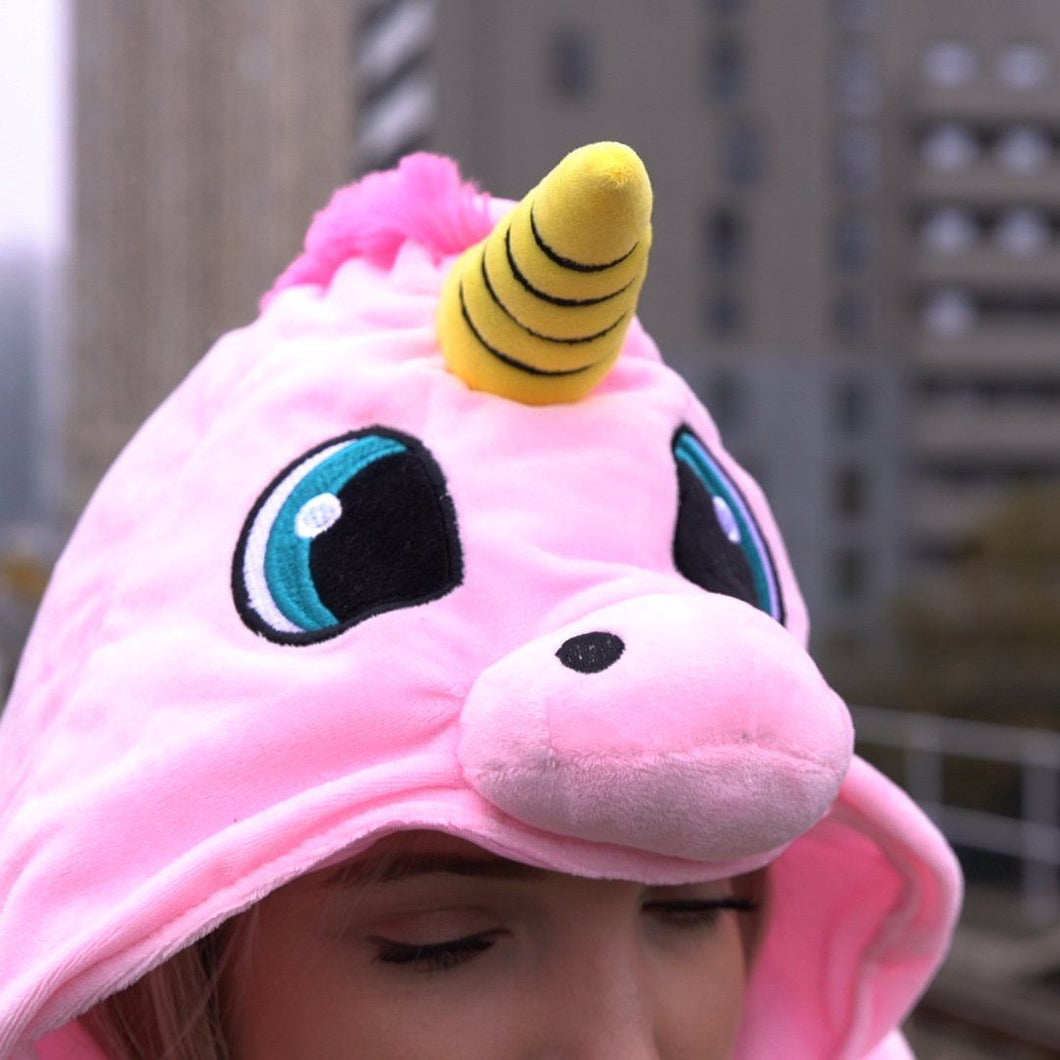 Hooded Unicorn Travel Pillow