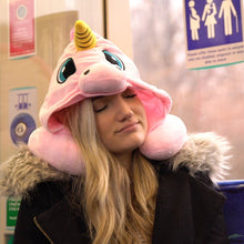 Load image into Gallery viewer, Hooded Unicorn Travel Pillow